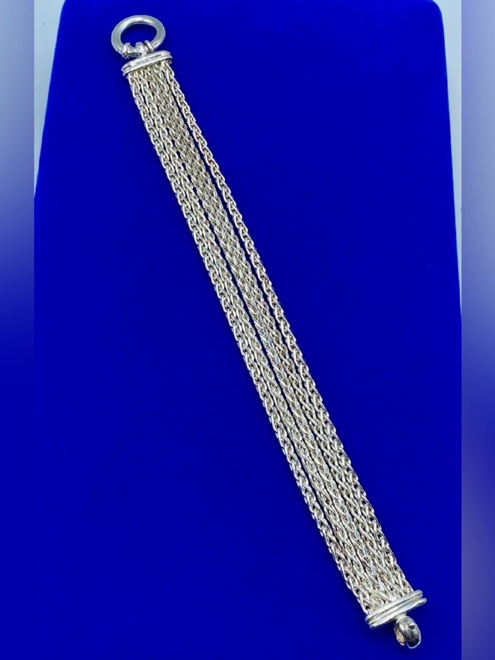 Sterling Silver Milor Italy Multi Chain Bracelet